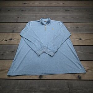 Tourney Mens XL Blue Heather 1/4 Zip Long Sleeve Golf Outdoor Pullover Shirt